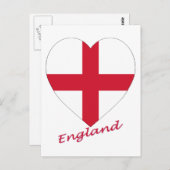 England Flag Herz Postkarte (Vorne/Hinten)