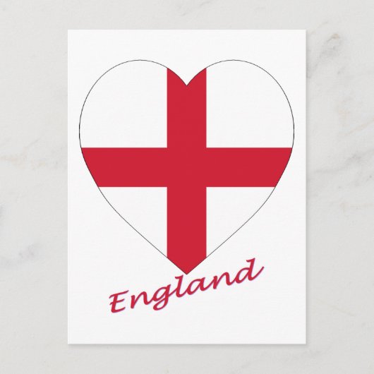 England Flag Herz Postkarte (Vorderseite)