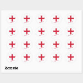 England Flag Herz Runder Aufkleber (Blatt)