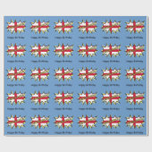 England Flag Kapow Comic Style Star Geschenkpapier (Flach)
