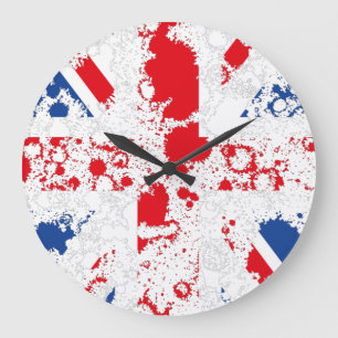 ENGLAND FLAG KCALIMA effect by Masanser Große Wanduhr