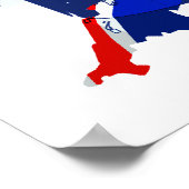 England Flag Map 02 Poster (Ecke)