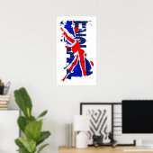 England Flag Map 02 Poster (Heimbüro)
