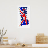 England Flag Map 02 Poster (Küche)
