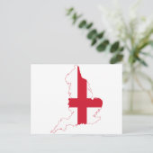 England Flag Map Postkarte (Stehend Vorderseite)
