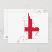England Flag Map Postkarte (Vorne/Hinten)