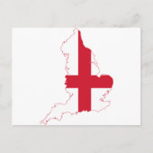 England Flag Map Postkarte (Vorderseite)