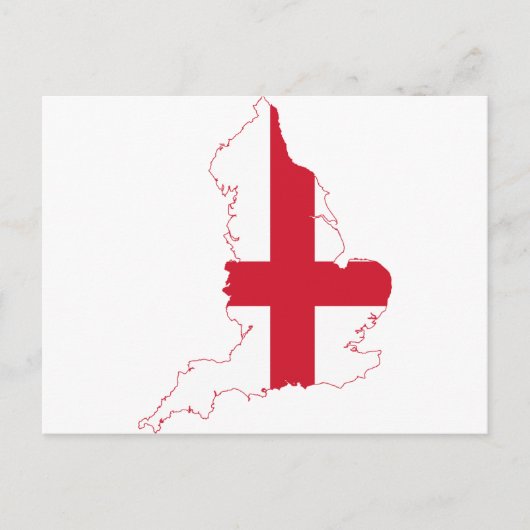 England Flag Map Postkarte (Vorderseite)