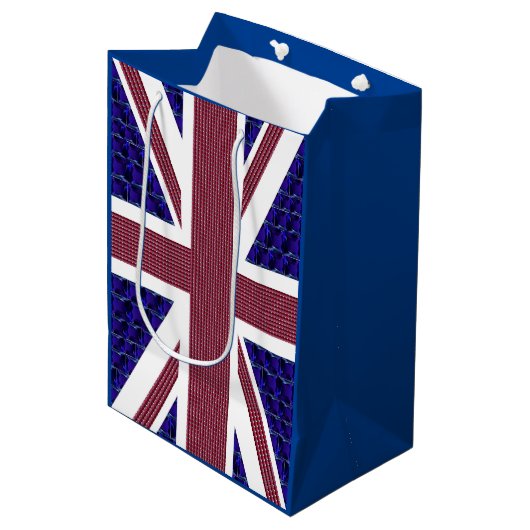 England Flag Medium Gift Bag Mittlere Geschenktüte (Vorderseite Schrägansicht)