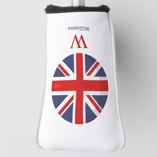 England Flag Monogram Golf Head Cover Golf Headcover (Rotieren 90)