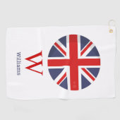 England Flag Monogram Golfhandtuch (Horizontal)