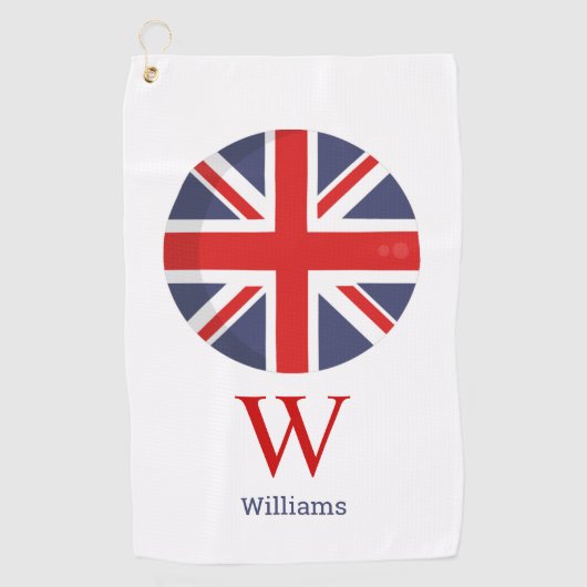 England Flag Monogram Golfhandtuch (Vorderseite)