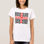 England Flag Name Repeat Typography Soccer Fan T-Shirt (Vorderseite)