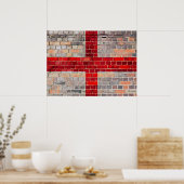 England flag on a brick wall poster (Küche)