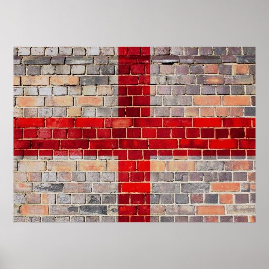 England flag on a brick wall poster (Vorne)