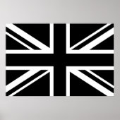 England Flag Schwarz-weiß Poster (Vorne)