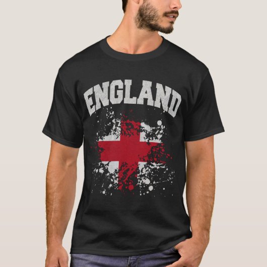 England Flag Splatter T-Shirt (Vorderseite)