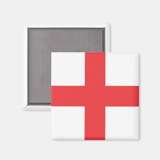 England Flag Square Magnet (Vorderseite/Rückseite)