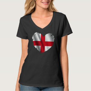 England Flag über die Form des Herzens England T-Shirt