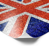 England Flag Vivid Grunge Style Fotodruck (Ecke)