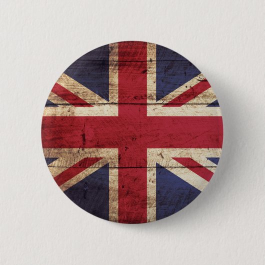 England-Flagge auf altem hölzernem Korn Button (Vorderseite)