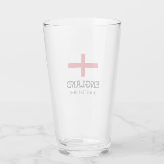England-Flagge Bierglas-Geschenk mit benutzerdefin Glas (Rückseite)