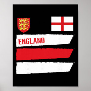 England-Flagge Englisch Fußball-Fan Männer Frauen  Poster