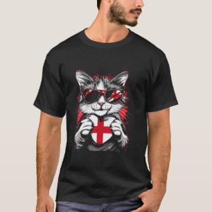 England-Flagge Englischer Stolz Katze Sonnenbrille T-Shirt