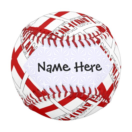 England-Flagge gekachelt personalisiert  Baseball (Vorderseite)
