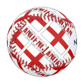 England-Flagge gekachelt personalisiert  Baseball (Vorderseite Links)