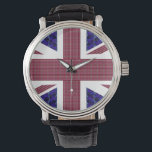 England-Flagge, Großbritannien-Flagge Armbanduhr<br><div class="desc">England Flag,  Großbritannien Flag Watch. Die Fahne ist mit Bildern von Edelsteinen gemacht: Der blaue Hintergrund sind rechteckige blaue Saphire. Die roten Streifen sind rechteckige Rubien. Die Sterne sind Diamanten.</div>