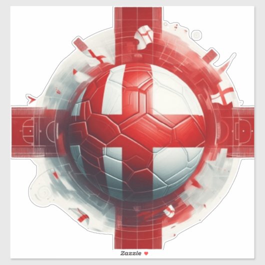 England-Flagge mit Fußball Aufkleber (Blatt)