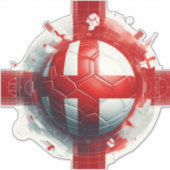 England-Flagge mit Fußball Aufkleber (Vorderseite)