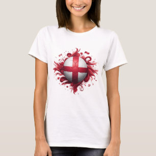 England-Flagge mit Fußball T-Shirt