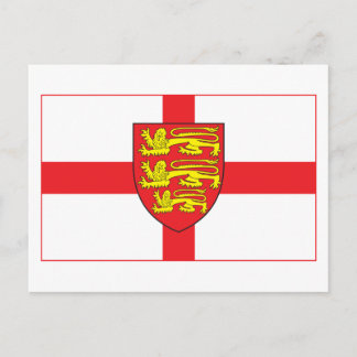 England Flagge mit Wappen Postkarte