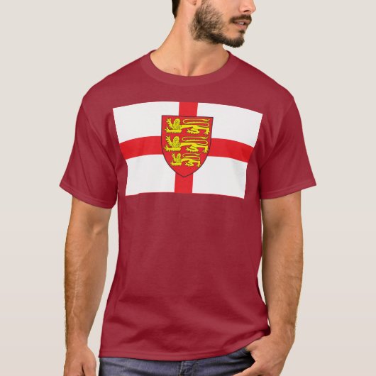 England-Flagge mit Wappen T - Shirt (Vorderseite)