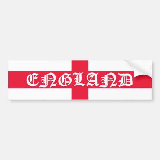 England-Flagge mit weißem Text Autoaufkleber (Vorne)