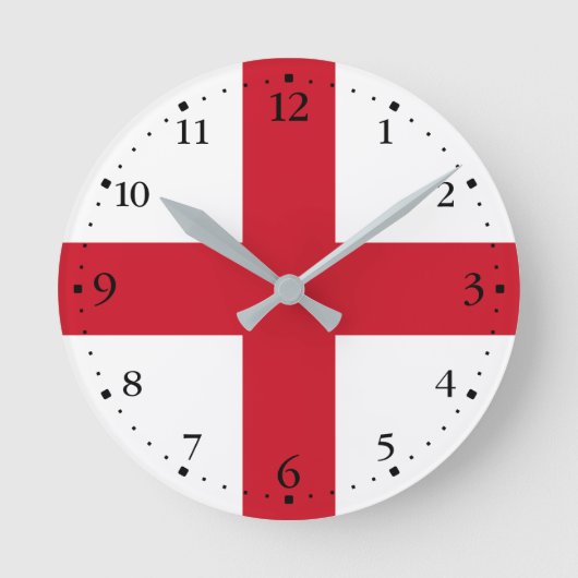 England-Flagge Runde Wanduhr (Vorderseite)