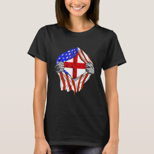 England-Flagge USA Amerika englische Wurzeln T-Shirt