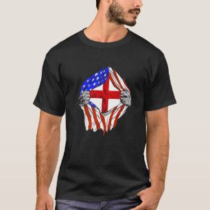 England-Flagge USA Amerika englische Wurzeln T-Shirt
