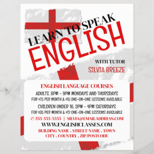 England-Flagge, Werbung für Englischkurse Flyer