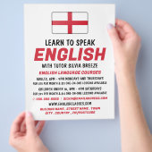 England-Flagge, Werbung für Englischkurse Flyer (Hand)
