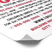 England-Flagge, Werbung für Englischkurse Poster (Ecke)