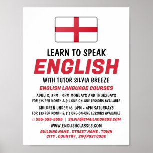 England-Flagge, Werbung für Englischkurse Poster