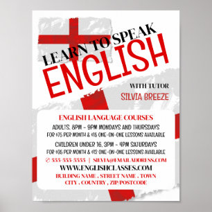 England-Flagge, Werbung für Englischkurse Poster