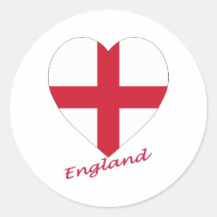 England-Flaggen-Herz Runder Aufkleber