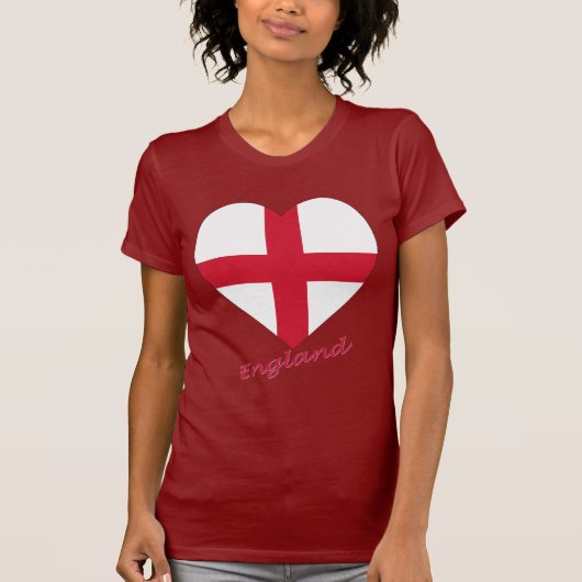 England-Flaggen-Herz T-Shirt (Vorderseite)