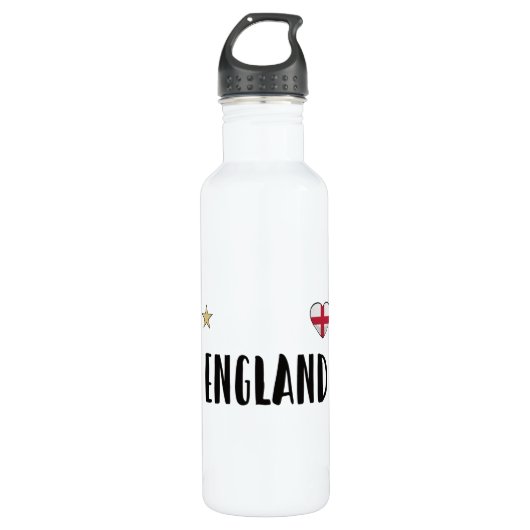 England Football Fan Shirt Englische Flagge Edelstahlflasche (Vorderseite)