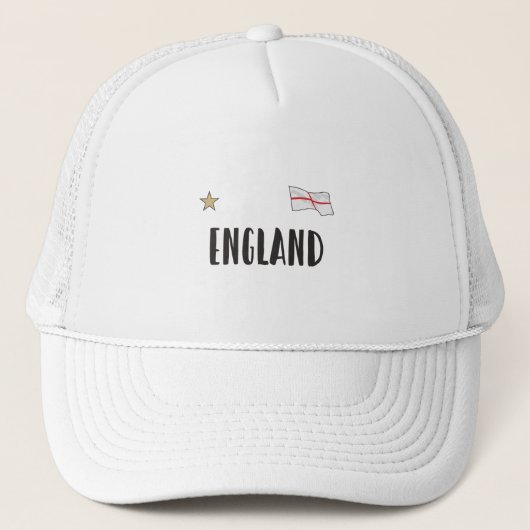 England Football Fan Shirt Englische Flagge Truckerkappe (Vorderseite)