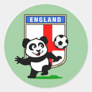 England Football Panda Runder Aufkleber